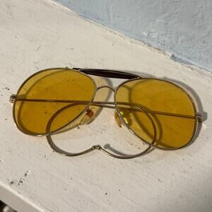 Vintage Shooting Glasses Yellow Lens w/ Case (SG63)